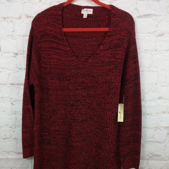 Plus Size Red & Black Long Sleeve knit Dre… - Picture 1 of 7